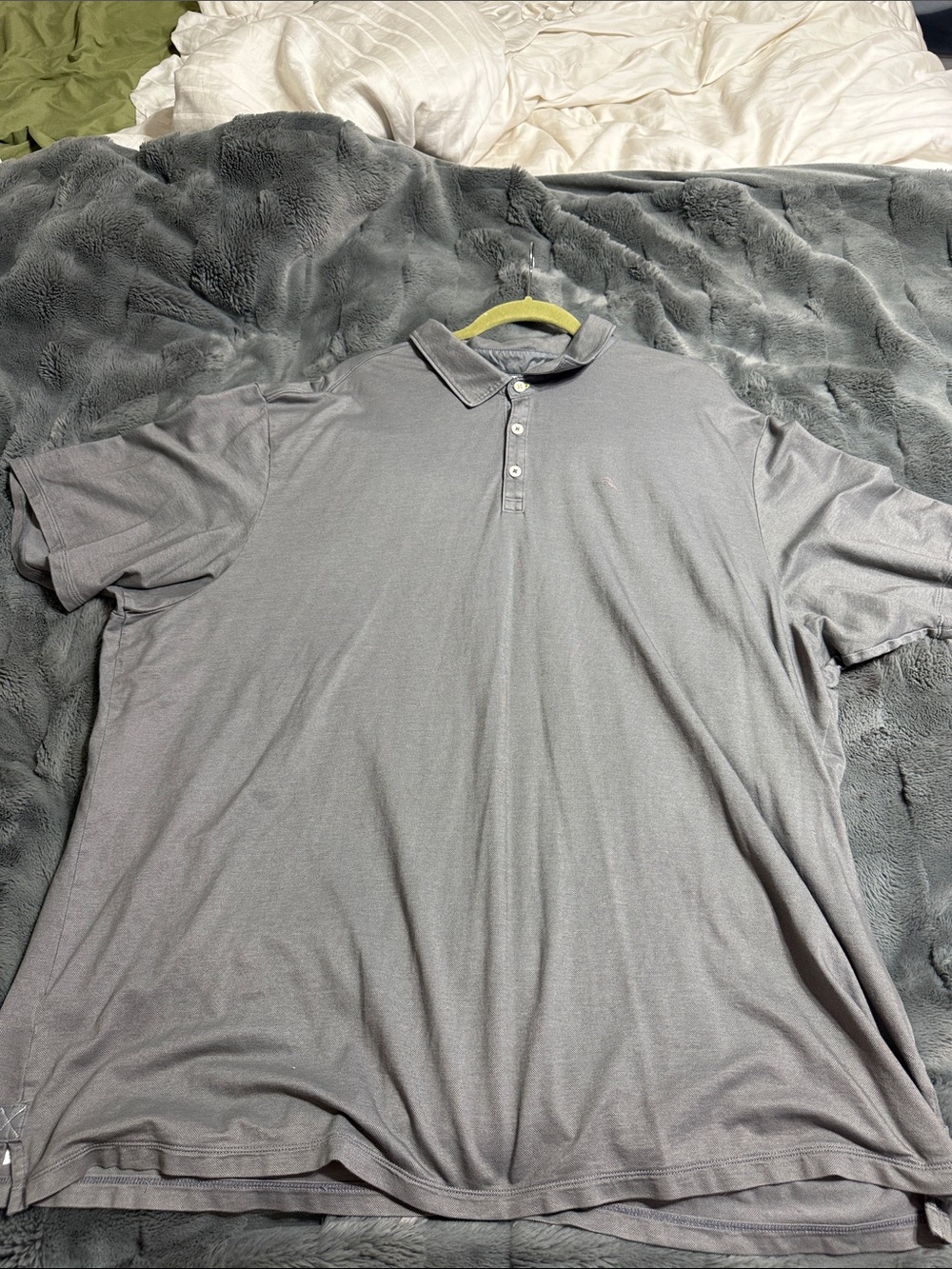 Tommy Bahama Men's Light Gray Polo Shirt with Subtle Logo